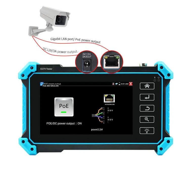 Thiết bị kiểm tra camera CCTV NOYAFA NF-IPC715 hỗ trợ 4K